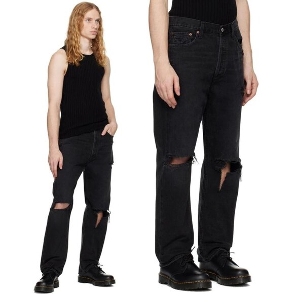 AGOLDE Men’s Black 90's Straight Leg Jeans Size 33 - 23409